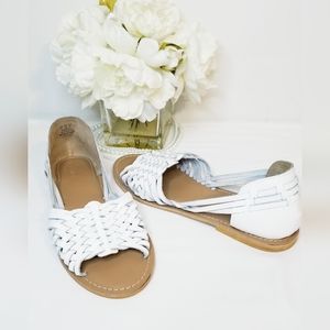 NWT ASOS Design Francis Leather Woven Flat Sandals